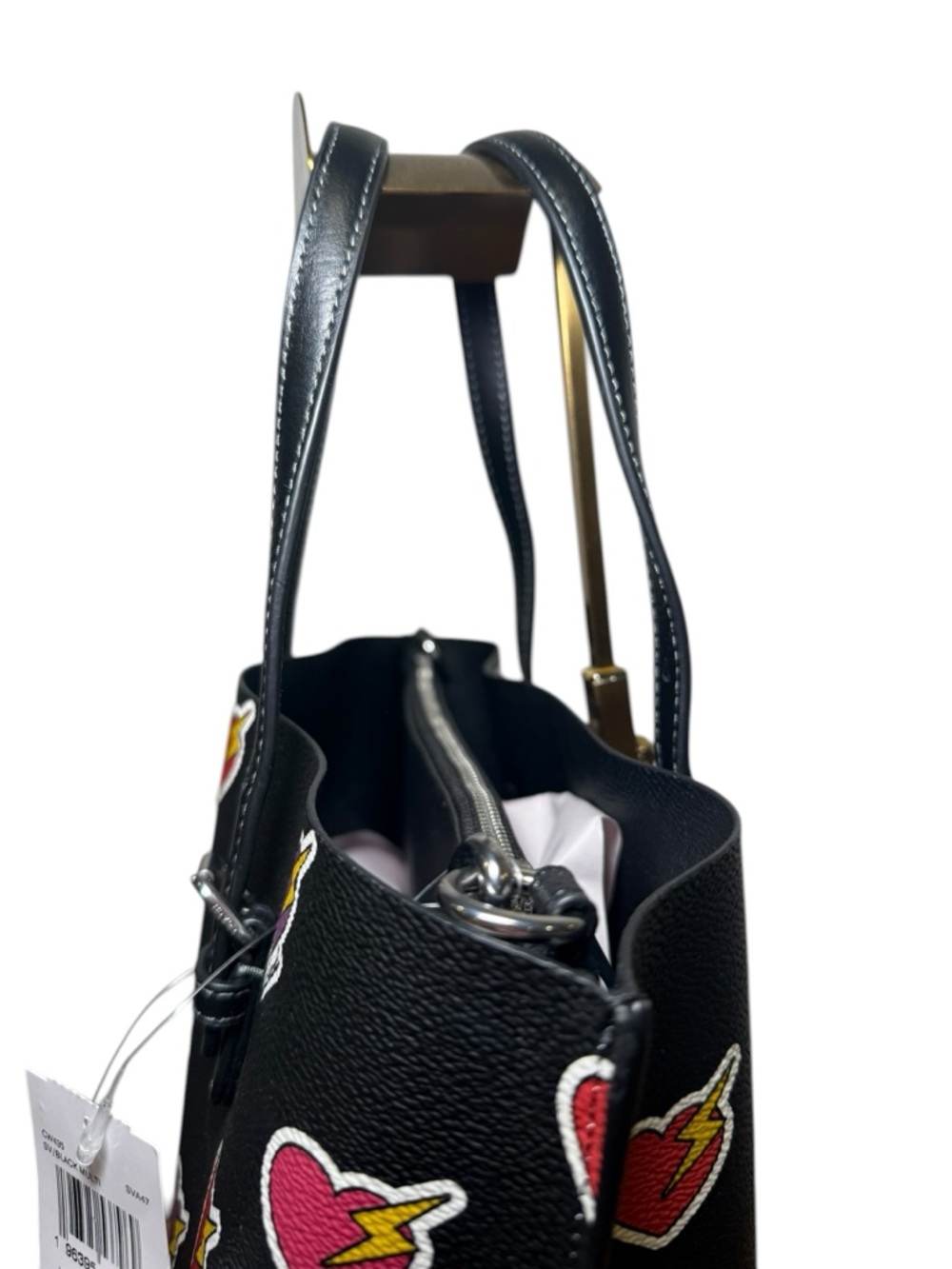 Coach Mollie Tote Bag 25 with Heart Bolt Print - Picture 6 of 15
